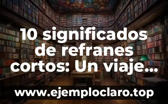 10 significados de refranes cortos: Un viaje a la sabiduría popular