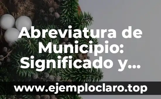 Abreviatura de Municipio: Significado y Usos Comunes
