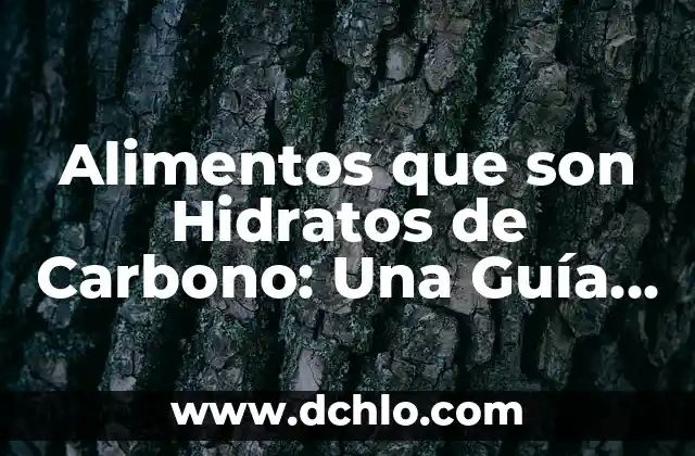 Alimentos para Bajar Barriga y Cintura: Guía Completa 8 Alimentos que son Hidratos de Carbono: Una Guía Completa