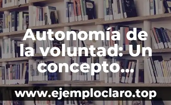 Autonomía de la voluntad: Un concepto fundamental en filosofía y derecho