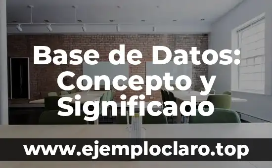 Base de Datos: Concepto y Significado