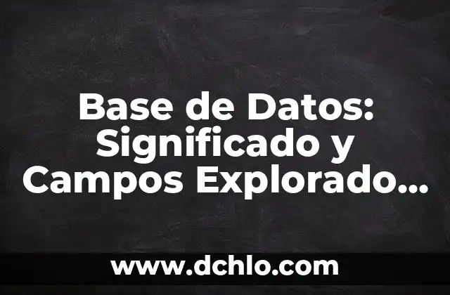 Campos de Hilo: Significado y Explicación Detallada 6 Base de Datos: Significado y Campos Explorado a Fondo