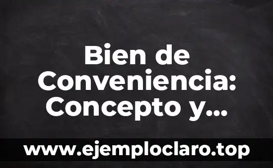 Bien de Conveniencia: Concepto y Significado