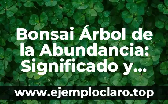 Cómo hacer un bonsai de buganvilias 6 Bonsai Árbol de la Abundancia: Significado y Simbolismo