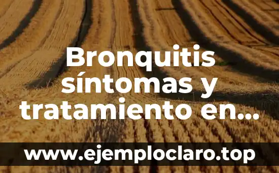 Bronquitis síntomas y tratamiento en adultos – Guía completa