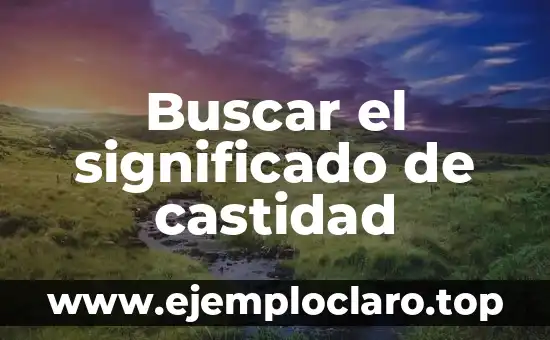 Buscar el significado de castidad