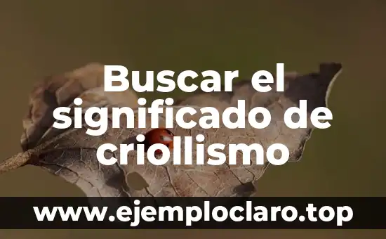 Buscar el significado de criollismo