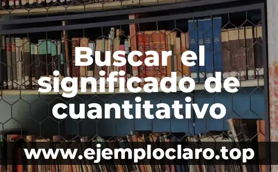 Buscar el significado de cuantitativo