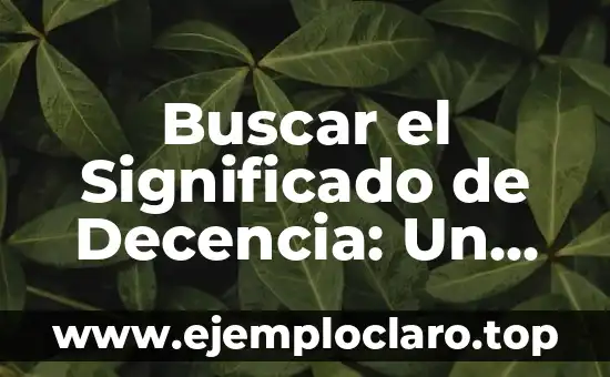 Significado y Concepto de Sistemática 5 Buscar el Significado de Decencia: Un Análisis Profundo