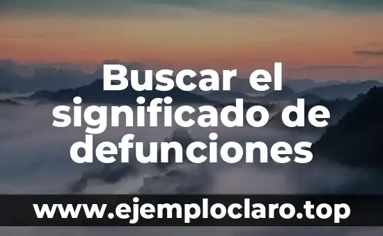 Buscar el significado de defunciones