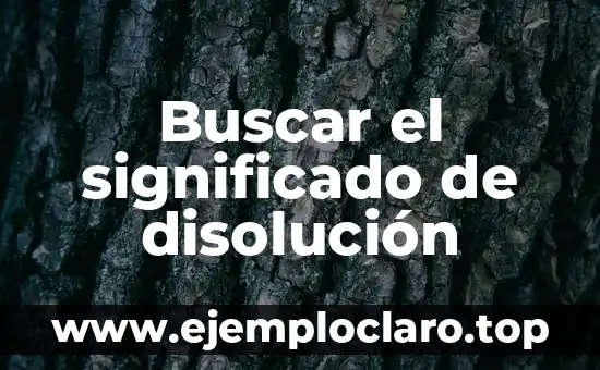 Buscar el significado de disolución