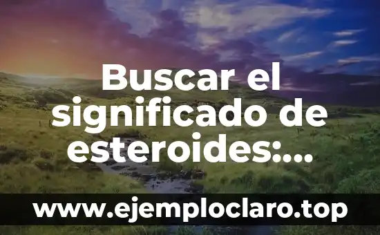 Buscar el significado de esteroides: Todo lo que debes saber