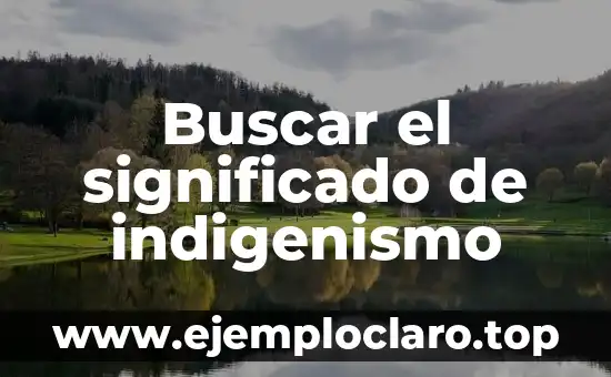 Buscar el significado de indigenismo