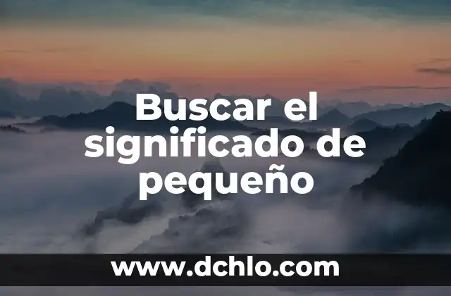 Obras Públicas: Concepto y Significado 3 Buscar el significado de pequeño