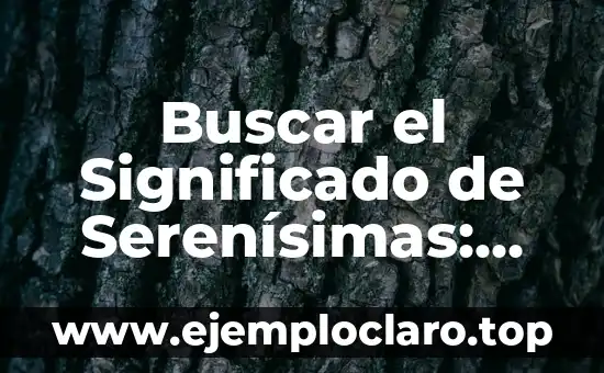 El Significado Primitivo de la Comunicación: Orígenes y Evolución 7 Buscar el Significado de Serenísimas: Un Viaje a la Profundidad de la Palabra