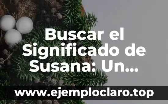 Buscar el Significado de Susana: Un Viaje a Través de la Historia y la Cultura
