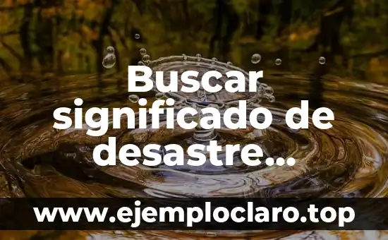 Buscar significado de desastre natural: Una guía Integral