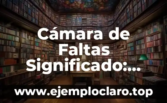 Cámara de Faltas Significado: Entendiendo su Propósito
