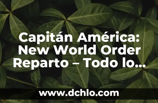 Capitán de Meseros Significado 5 Capitán América: New World Order Reparto – Todo lo que Necesitas Saber
