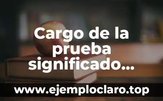 Arrobamiento, un Concepto Jurídico Fundamental 7 Cargo de la prueba significado jurídico