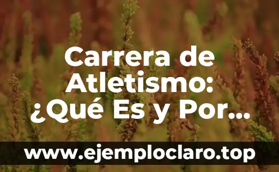 Carrera de Atletismo: ¿Qué Es y Por Qué Es Importante?