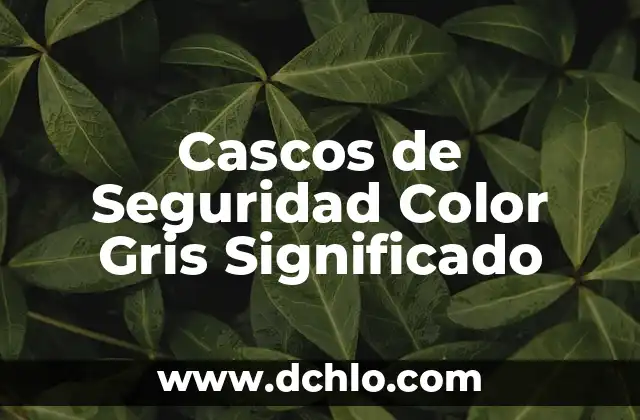 Cómo hacer el color gris plata 7 Cascos de Seguridad Color Gris Significado
