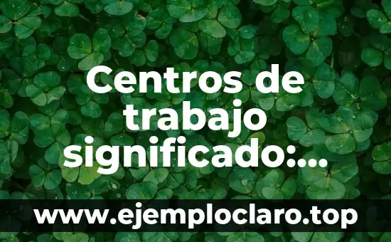 Centros de trabajo significado: Espacios de realización laboral