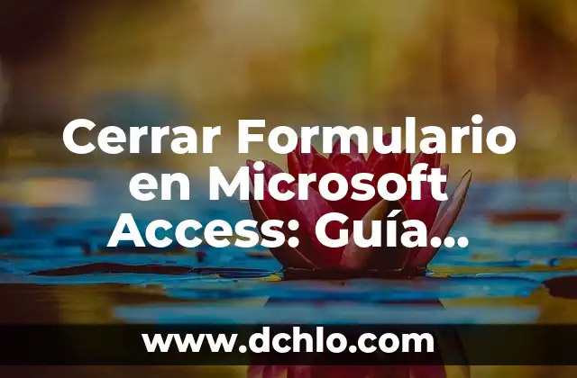 Notas a Pie de Página en Microsoft Word: Guía Definitiva 7 Cerrar Formulario en Microsoft Access: Guía Completa