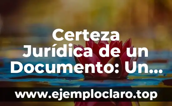 Certeza Jurídica de un Documento: Un Concepto Fundamental