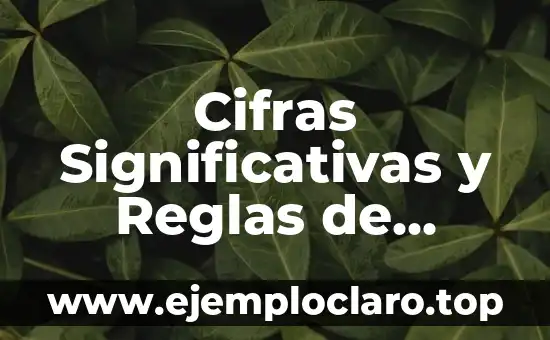 Aritmética: La Base de las Matemáticas 3 Cifras Significativas y Reglas de Redondeo: La Base de la Precisión en las Mediciones