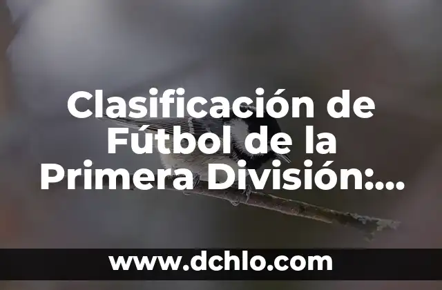 Ver Resultados de Fútbol de Primera y Segunda División en Vivo 6 Clasificación de Fútbol de la Primera División: Todo lo que Necesitas Saber