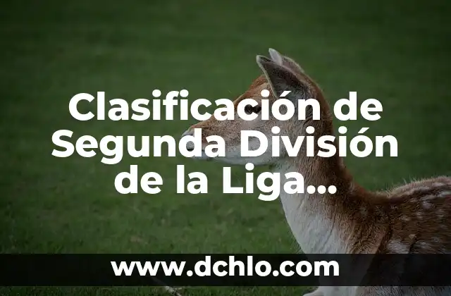 Ver Resultados de Fútbol de Primera y Segunda División en Vivo 8 Clasificación de Segunda División de la Liga Española – Todo lo que Necesitas Saber