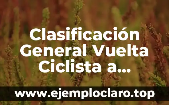 Clasificación General Vuelta Ciclista a España: Todo lo que Necesitas Saber