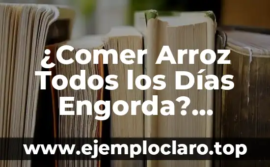 ¿Comer Arroz Todos los Días Engorda? Descubre la Verdad