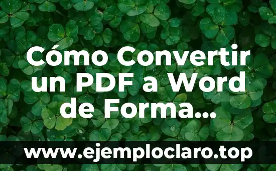 Cómo Convertir un PDF a Word de Forma Rápida y Fácil