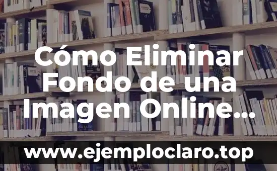 Cómo Eliminar Fondo de una Imagen Online de Forma Gratuita y Fácil