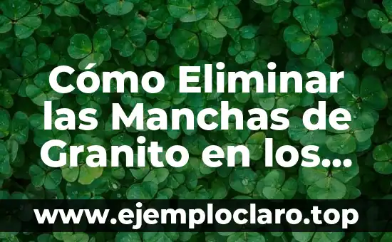 Cómo Quitar Manchas de la Plancha: Guía Definitiva 4 Cómo Eliminar las Manchas de Granito en los Brazos de Forma Natural