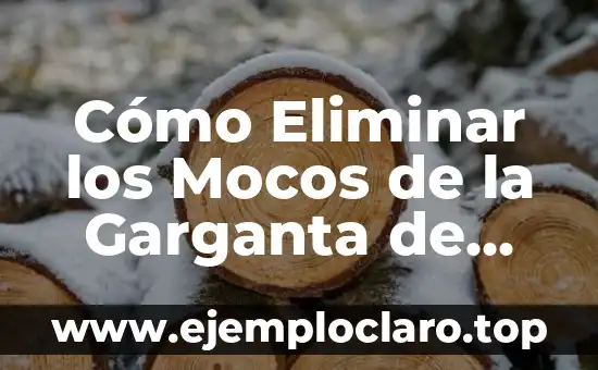 Cómo Eliminar los Mocos de la Garganta de Forma Natural y Efectiva