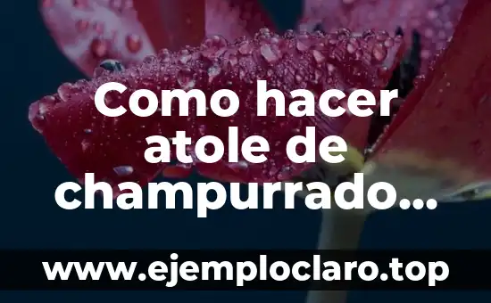 Como hacer atole de champurrado con agua
