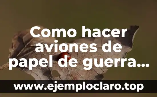 Cómo Hacer Dormir a un Bebé Toda la Noche 8 Como hacer aviones de papel de guerra paso a paso