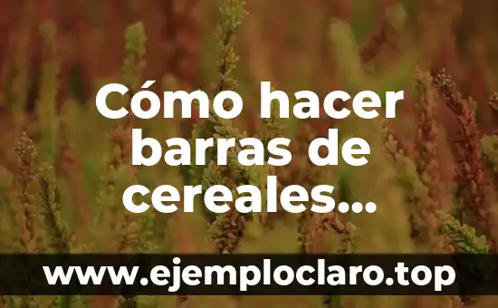 Cómo hacer barras de cereales caseras saludables
