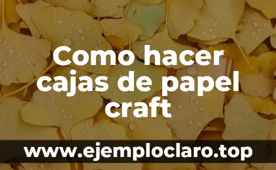 Como hacer cajas de papel craft