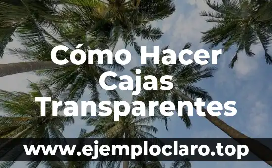 Cómo Hacer Cajas Transparentes