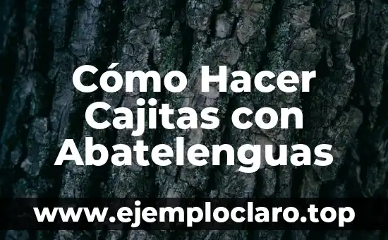 Cómo Hacer Cajitas con Abatelenguas