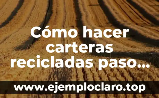 Cómo hacer carteras recicladas paso a paso