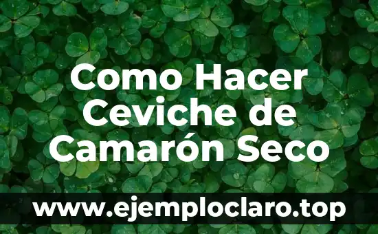 Como Hacer Ceviche de Camarón Seco