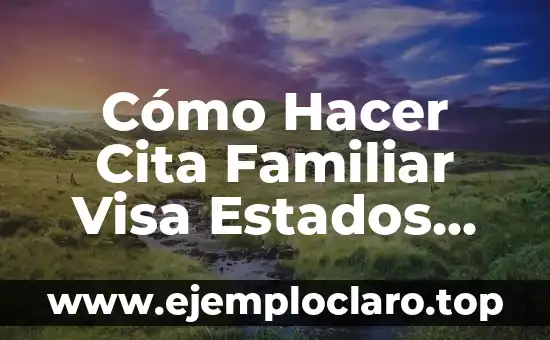 Cómo Hacer Cita Familiar Visa Estados Unidos