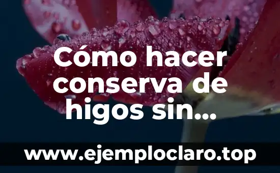 Cómo hacer conserva de higos sin azúcar