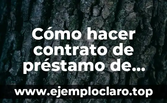 Cómo hacer contrato de préstamo de dinero