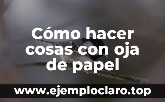 Cómo hacer cosas con oja de papel